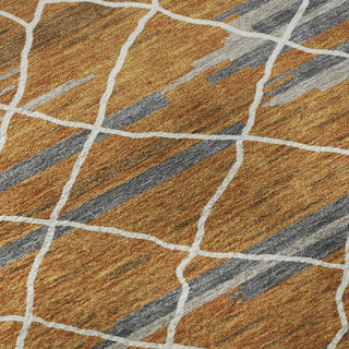 Piper Looms Mayfield Stripes AMF1025 Terracotta Machine Washable Area Rug Swatch Image