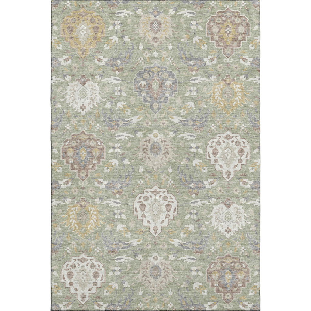 Piper Looms Mayfield Damask AMF1026 Aloe Machine Washable Area Rug main image