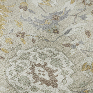 Piper Looms Mayfield Damask AMF1026 Beige Machine Washable Area Rug Swatch Image