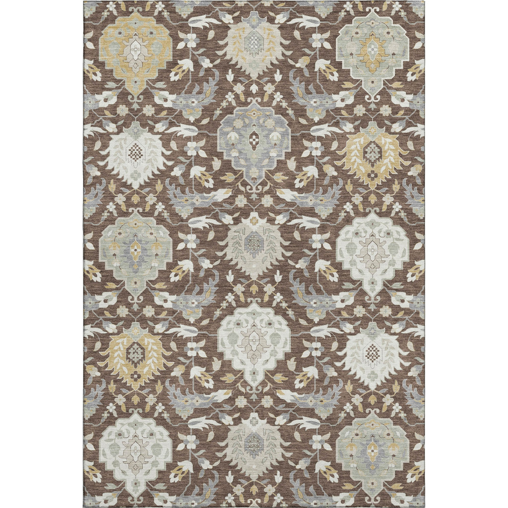 Piper Looms Mayfield Damask AMF1026 Brown Machine Washable Area Rug main image