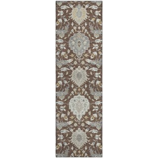 Piper Looms Mayfield Damask AMF1026 Brown Machine Washable Area Rug Runner Main Image