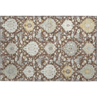 Piper Looms Mayfield Damask AMF1026 Brown Machine Washable Area Rug Scatter Main Image