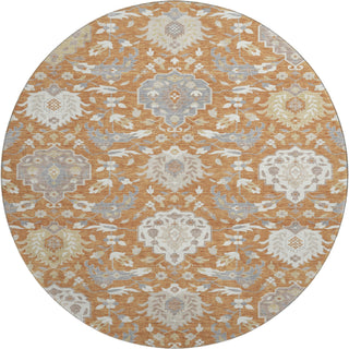 Piper Looms Mayfield Damask AMF1026 Copper Machine Washable Area Rug Round Main Image