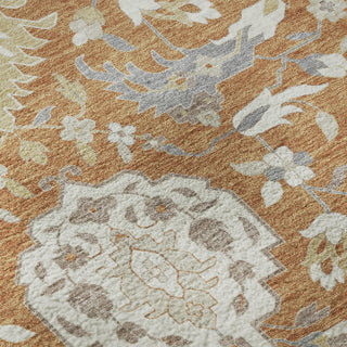 Piper Looms Mayfield Damask AMF1026 Copper Machine Washable Area Rug Swatch Image