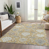 Piper Looms Mayfield Damask AMF1026 Gold Machine Washable Area Rug Lifestyle Image Feature