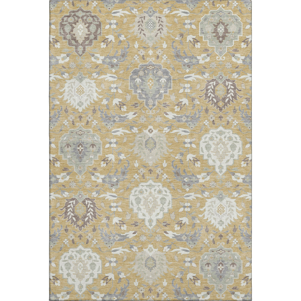 Piper Looms Mayfield Damask AMF1026 Gold Machine Washable Area Rug main image
