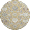 Piper Looms Mayfield Damask AMF1026 Gold Machine Washable Area Rug Round Main Image