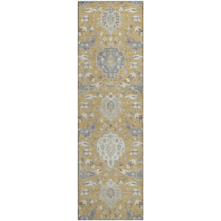 Piper Looms Mayfield Damask AMF1026 Gold Machine Washable Area Rug Runner Main Image