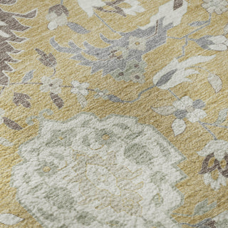 Piper Looms Mayfield Damask AMF1026 Gold Machine Washable Area Rug Swatch Image