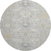 Piper Looms Mayfield Damask AMF1026 Gray Machine Washable Area Rug Round Main Image