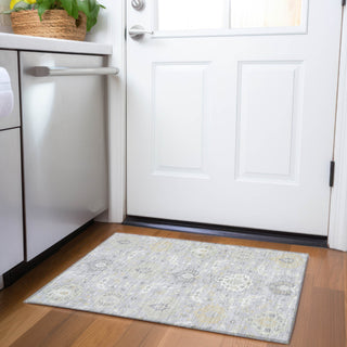 Piper Looms Mayfield Damask AMF1026 Gray Machine Washable Area Rug Scatter Lifestyle Image Feature