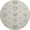 Piper Looms Mayfield Damask AMF1026 Ivory Machine Washable Area Rug Round Main Image