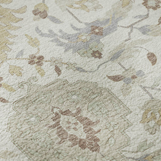 Piper Looms Mayfield Damask AMF1026 Ivory Machine Washable Area Rug Swatch Image
