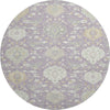 Piper Looms Mayfield Damask AMF1026 Lavender Machine Washable Area Rug Round Main Image