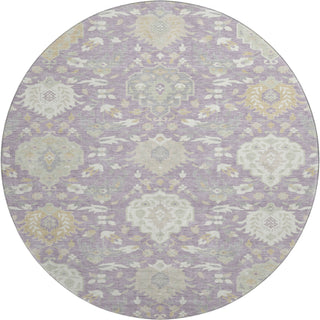 Piper Looms Mayfield Damask AMF1026 Lavender Machine Washable Area Rug Round Main Image