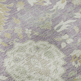 Piper Looms Mayfield Damask AMF1026 Lavender Machine Washable Area Rug Swatch Image