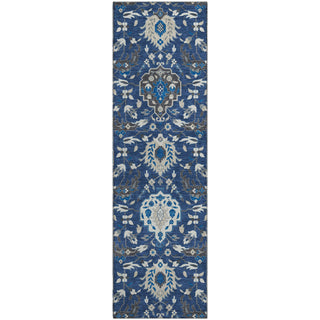 Piper Looms Mayfield Damask AMF1026 Navy Machine Washable Area Rug Runner Main Image