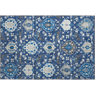 Piper Looms Mayfield Damask AMF1026 Navy Machine Washable Area Rug Scatter Main Image