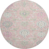 Piper Looms Mayfield Damask AMF1026 Pink Machine Washable Area Rug Round Main Image