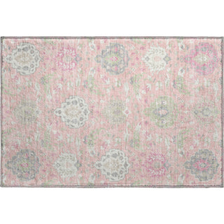 Piper Looms Mayfield Damask AMF1026 Pink Machine Washable Area Rug Scatter Main Image