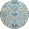 Piper Looms Mayfield Damask AMF1026 Sky Machine Washable Area Rug Round Main Image