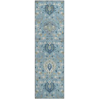 Piper Looms Mayfield Damask AMF1026 Sky Machine Washable Area Rug Runner Main Image