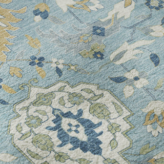 Piper Looms Mayfield Damask AMF1026 Sky Machine Washable Area Rug Swatch Image