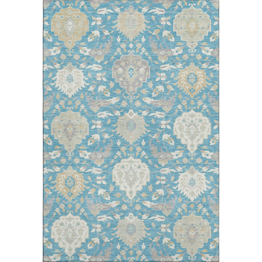 Piper Looms Mayfield Damask AMF1026 Teal Machine Washable Area Rug main image