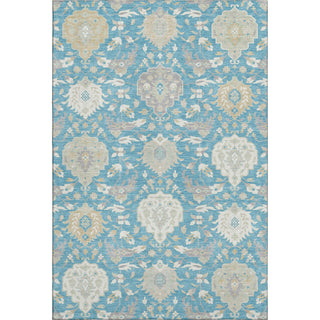 Piper Looms Mayfield Damask AMF1026 Teal Machine Washable Area Rug main image