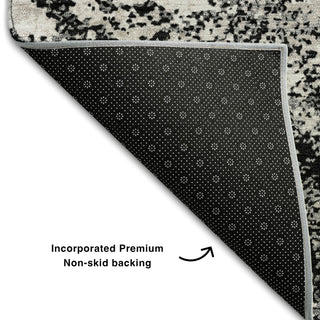Piper Looms Mayfield Modern AMF1027 Black Machine Washable Area Rug Backing Image