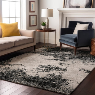 Piper Looms Mayfield Modern AMF1027 Black Machine Washable Area Rug Lifestyle Image Feature