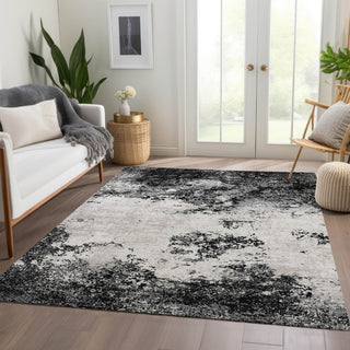 Piper Looms Mayfield Modern AMF1027 Black Machine Washable Area Rug Lifestyle Image Feature