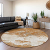 Piper Looms Mayfield Modern AMF1027 Copper Machine Washable Area Rug Round Lifestyle Image Feature