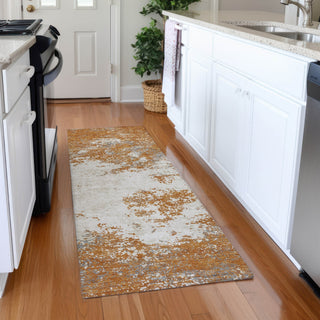 Piper Looms Mayfield Modern AMF1027 Copper Machine Washable Area Rug Runner Lifestyle Image Feature