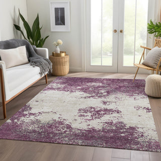 Piper Looms Mayfield Modern AMF1027 Eggplant Machine Washable Area Rug Lifestyle Image Feature