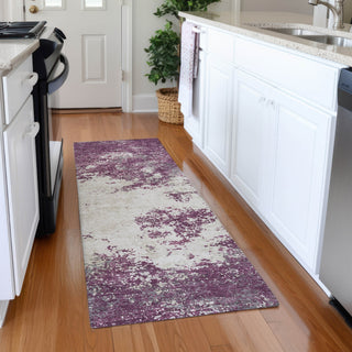 Piper Looms Mayfield Modern AMF1027 Eggplant Machine Washable Area Rug Runner Lifestyle Image Feature