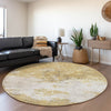 Piper Looms Mayfield Modern AMF1027 Gold Machine Washable Area Rug Round Lifestyle Image Feature