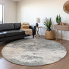 Piper Looms Mayfield Modern AMF1027 Gray Machine Washable Area Rug Round Lifestyle Image Feature
