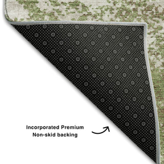Piper Looms Mayfield Modern AMF1027 Green Machine Washable Area Rug Backing Image