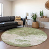 Piper Looms Mayfield Modern AMF1027 Green Machine Washable Area Rug Round Lifestyle Image Feature