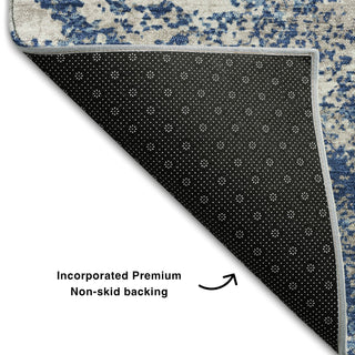 Piper Looms Mayfield Modern AMF1027 Navy Machine Washable Area Rug Backing Image