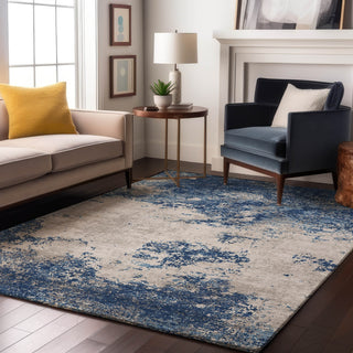 Piper Looms Mayfield Modern AMF1027 Navy Machine Washable Area Rug Lifestyle Image Feature