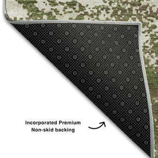 Piper Looms Mayfield Modern AMF1027 Olive Machine Washable Area Rug Backing Image
