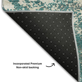 Piper Looms Mayfield Modern AMF1027 Teal Machine Washable Area Rug Backing Image
