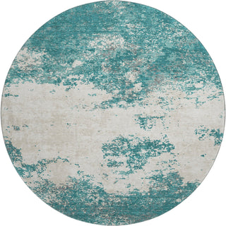 Piper Looms Mayfield Modern AMF1027 Teal Machine Washable Area Rug Round Main Image