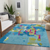 Piper Looms Mayfield Abstract AMF1028 Aqua Machine Washable Area Rug Lifestyle Image Feature
