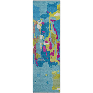 Piper Looms Mayfield Abstract AMF1028 Aqua Machine Washable Area Rug Runner Main Image