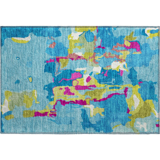 Piper Looms Mayfield Abstract AMF1028 Aqua Machine Washable Area Rug Scatter Main Image