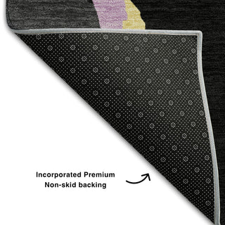 Piper Looms Mayfield Abstract AMF1028 Black Machine Washable Area Rug Backing Image