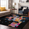 Piper Looms Mayfield Abstract AMF1028 Black Machine Washable Area Rug Lifestyle Image Feature